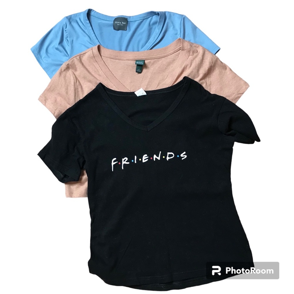 3 Tee Lot - V neck - All S size